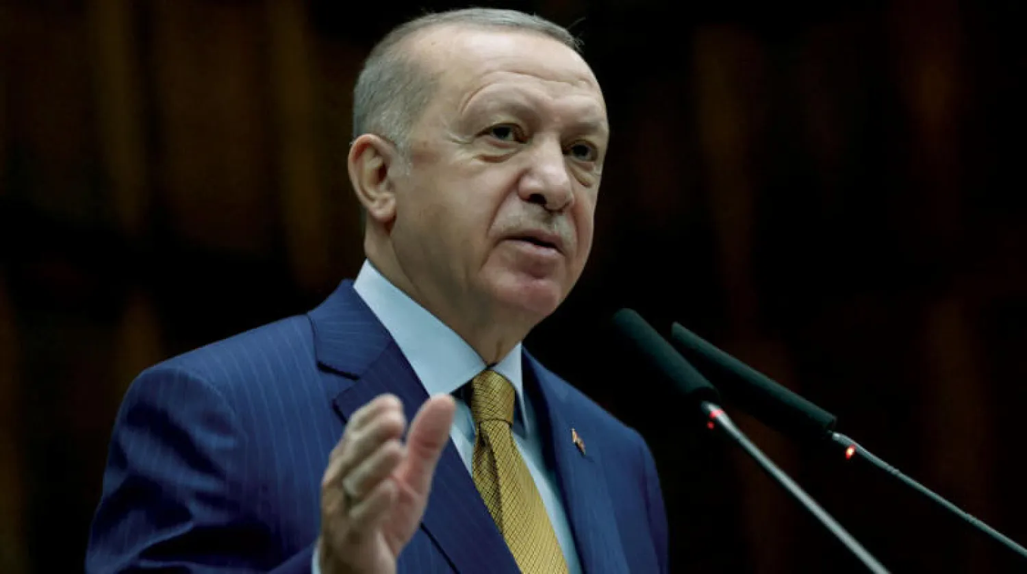 إردوغان يخاطب أعضاء حزبه في أنقرة الأربعاء الماضي (رويترز)