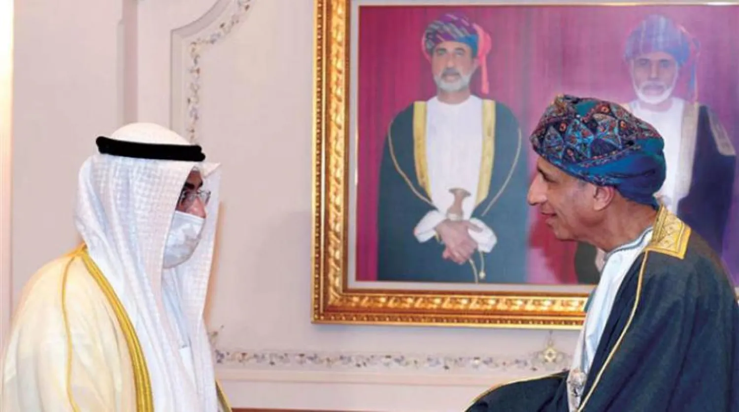 Deputy Prime Minister of Oman during his meeting with the Secretary-General of the Gulf Cooperation Council in Muscat on Tuesday. (Photo: Oman News Agency)