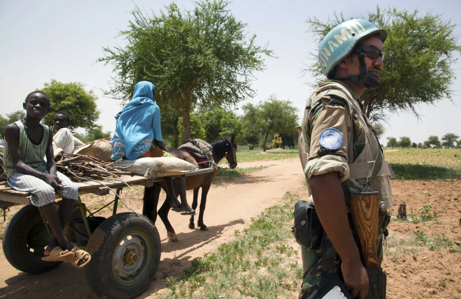 A UNAMID peacekeeper is seen on patrol in Sudan. Reuters file photo
