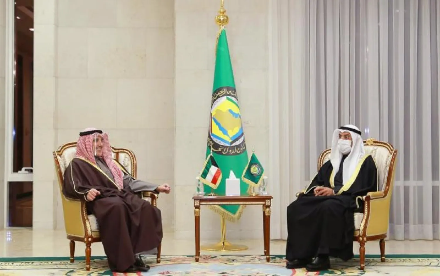 الدكتور نايف الحجرف يستقبل الشيخ أحمد ناصر المحمد الصباح (مجلس التعاون الخليجي)