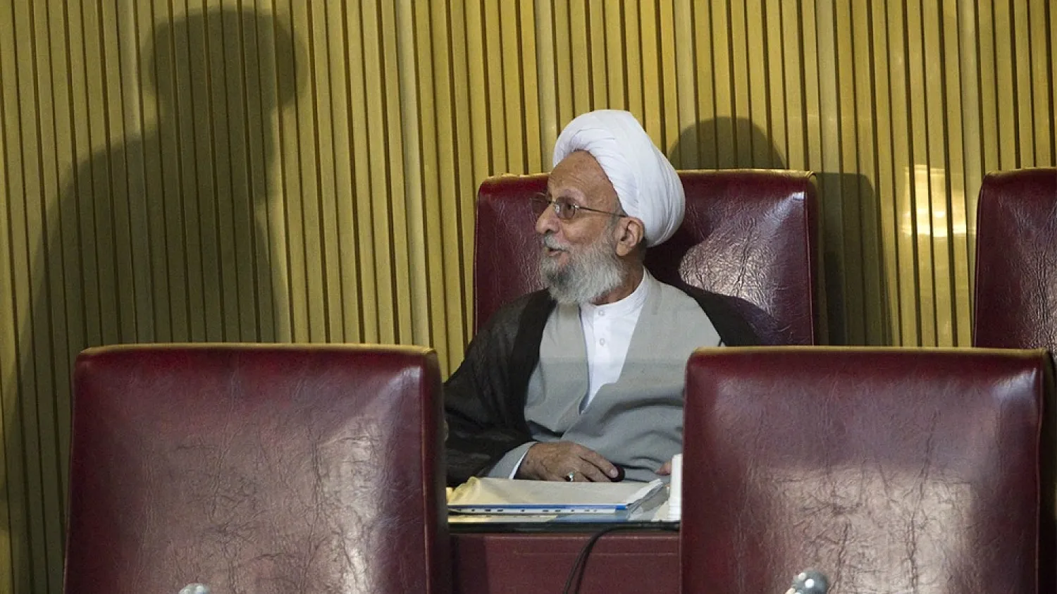 Mohammad Taqi Mesbah Yazdi during an assembly session in Tehran on September 6, 2011. (AFP)