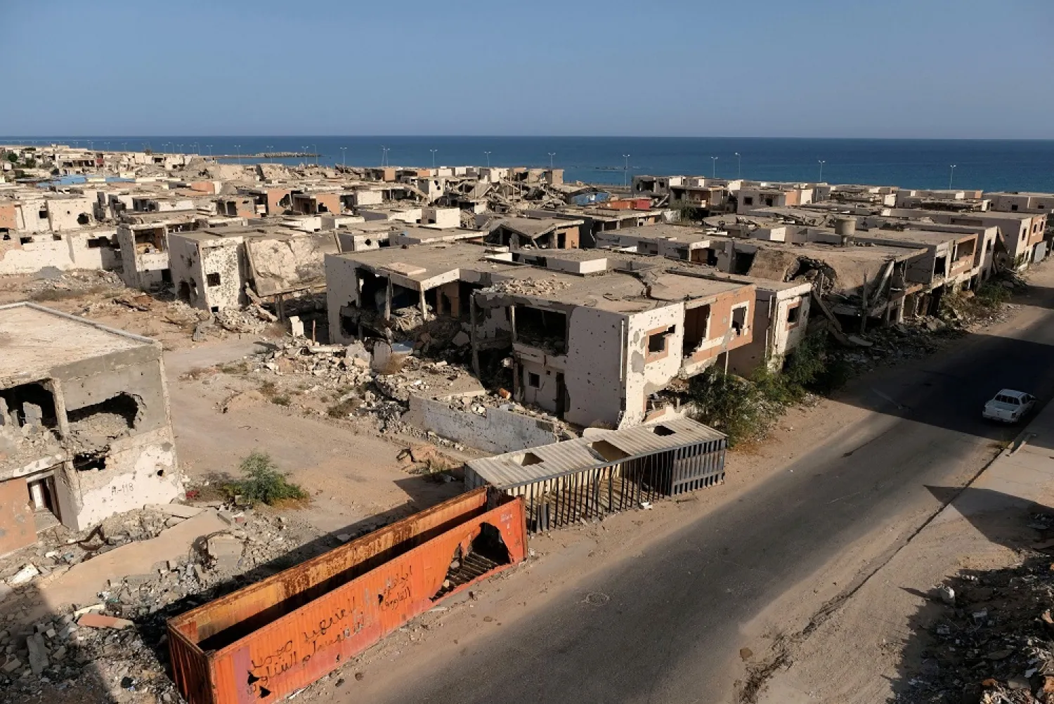 Buildings destroyed during past fighting with ISIS militants are seen in Sirte, Libya Aug.18, 2020. (Reuters)