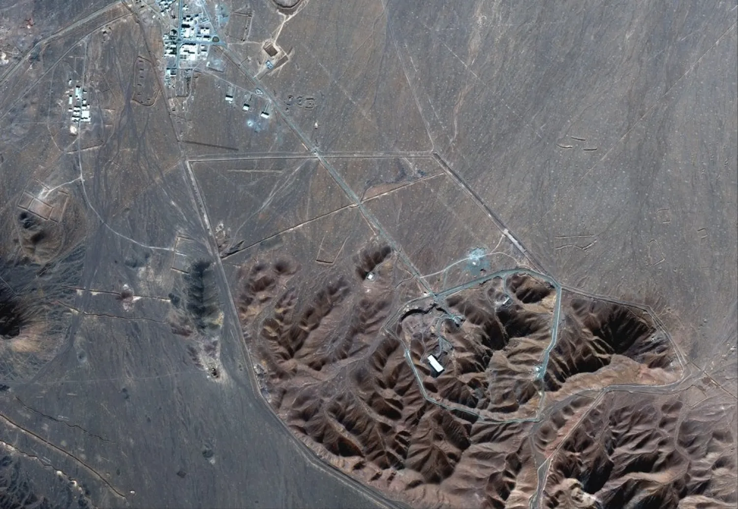 This Nov. 4, 2020, satellite photo by Maxar Technologies shows Iran's Fordow nuclear site. (AP)