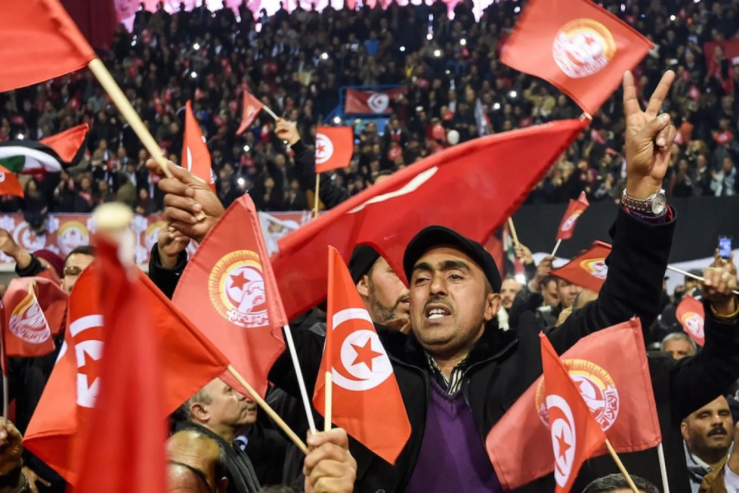 Tunisian General Union of Tunisian Workers attend the opening of the union's 23rd congress in the capital Tunis. (AFP file photo)