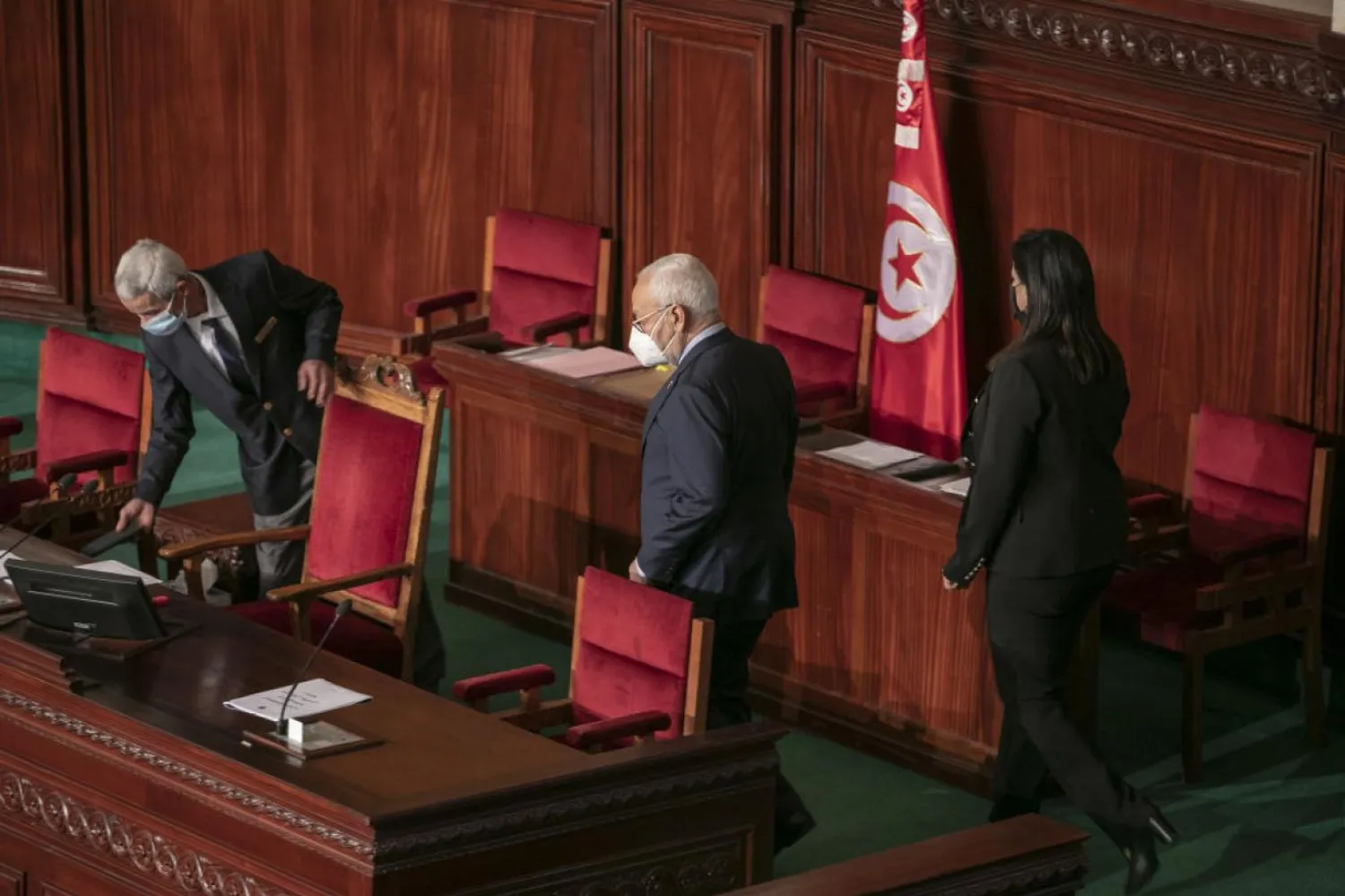 Nahda Hareketi lideri Raşid el-Gannuşi Tunus parlamentosunda (Getty)