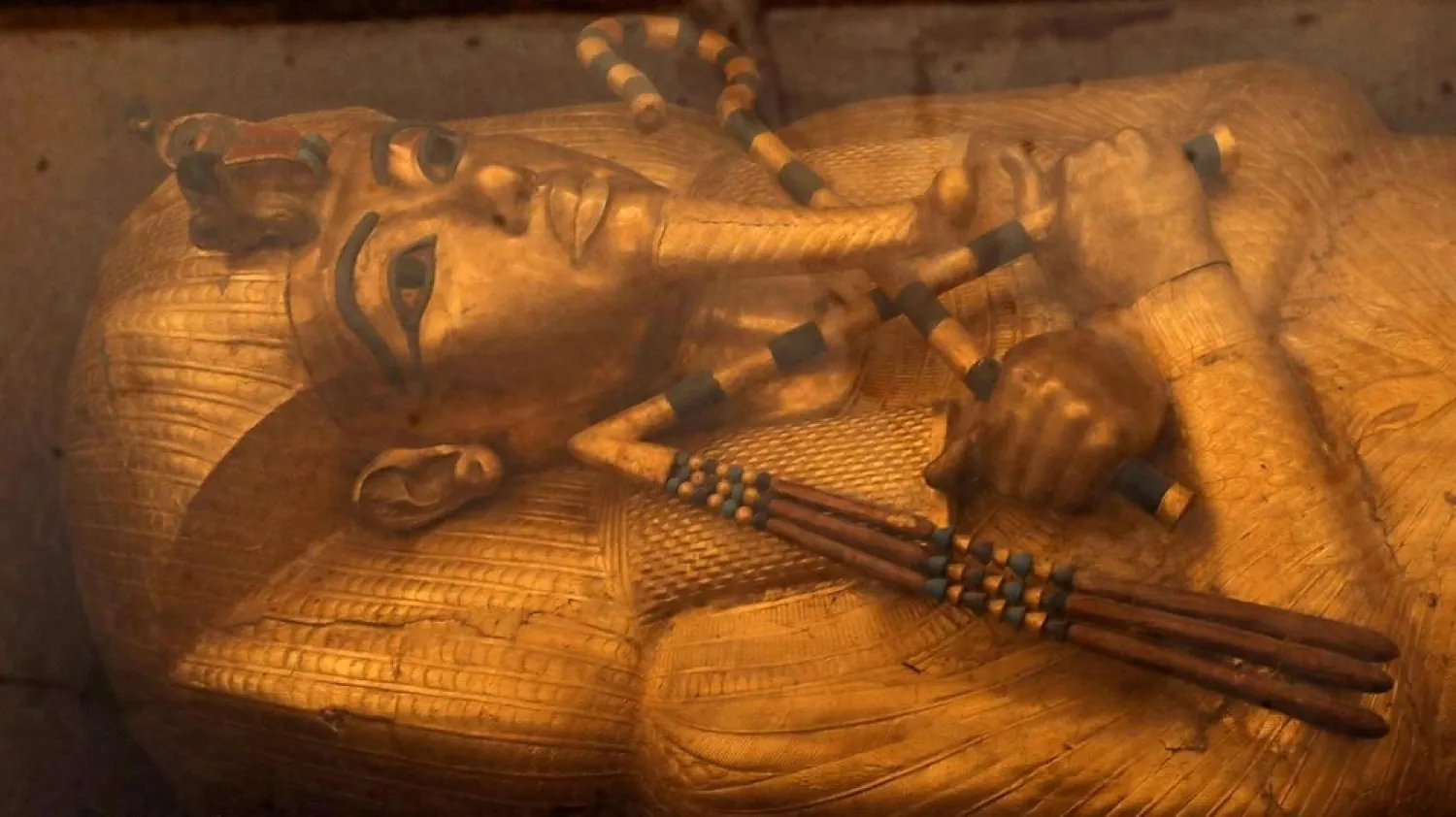 The sarcophagus of boy pharaoh King Tutankhamun in Luxor. (Reuters)