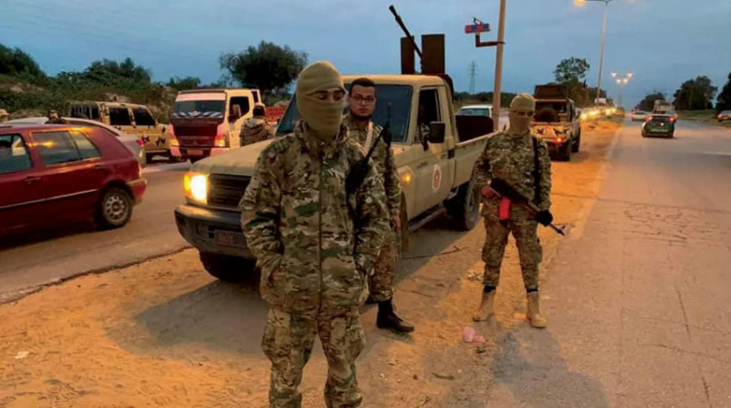 عناصر تابعة لقوات «الوفاق» لتأمين إحدى الطرق الساحلية غرب ليبيا (عملية بركان الغضب)