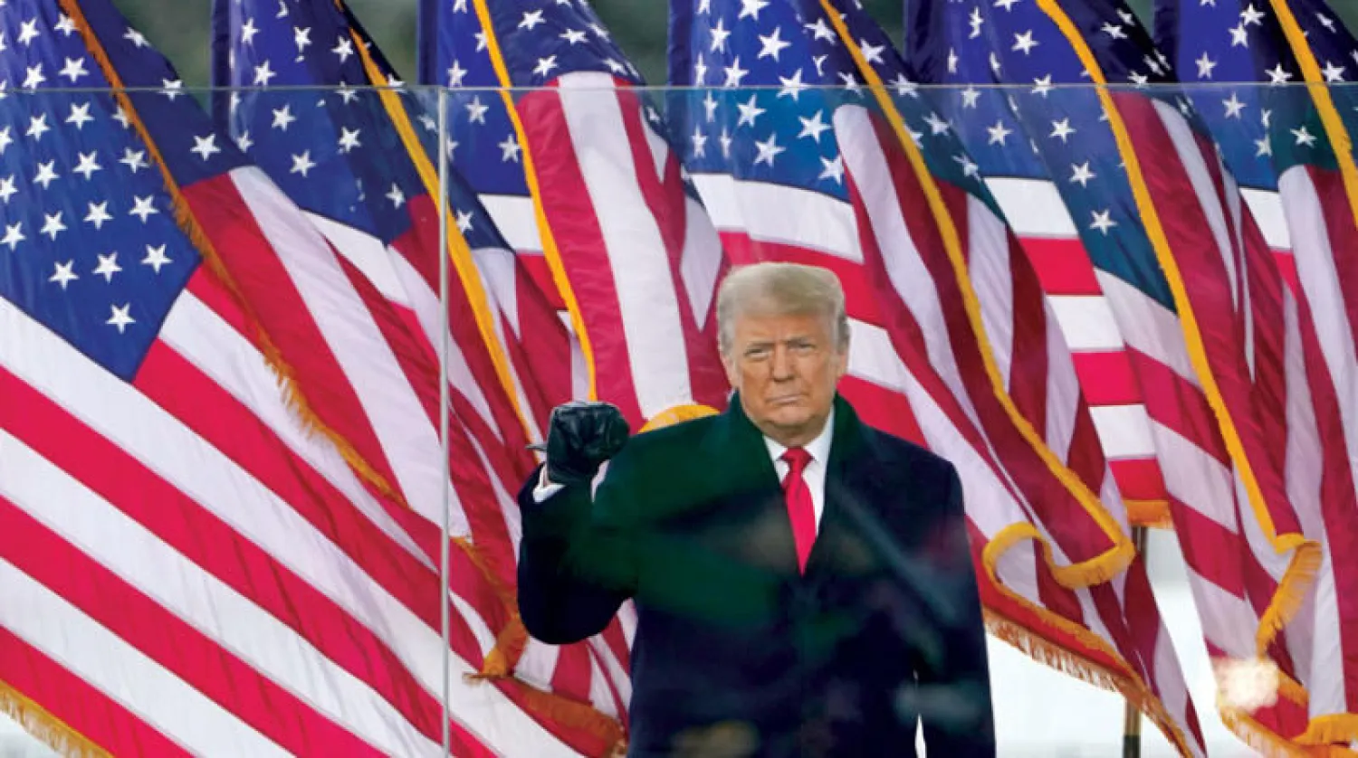 ترمب متحدثاً أمس (أ.ب)