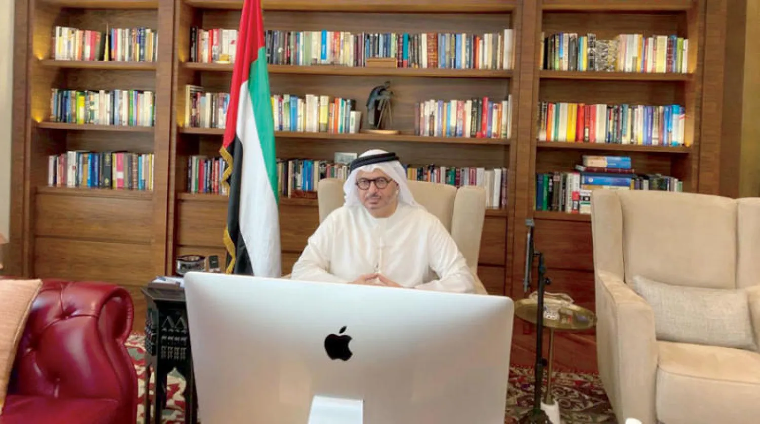 قرقاش خلال الإحاطة الإعلامية أمس (وام)