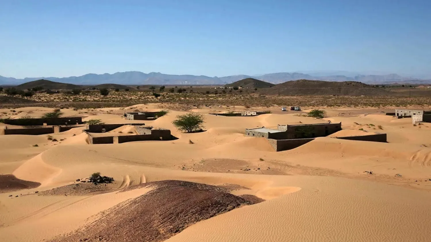 Located at the bottom of a valley nearly 400 kilometers (250 miles) southwest of the capital Muscat, Wadi al-Murr is cut off from the main roads. (AFP)