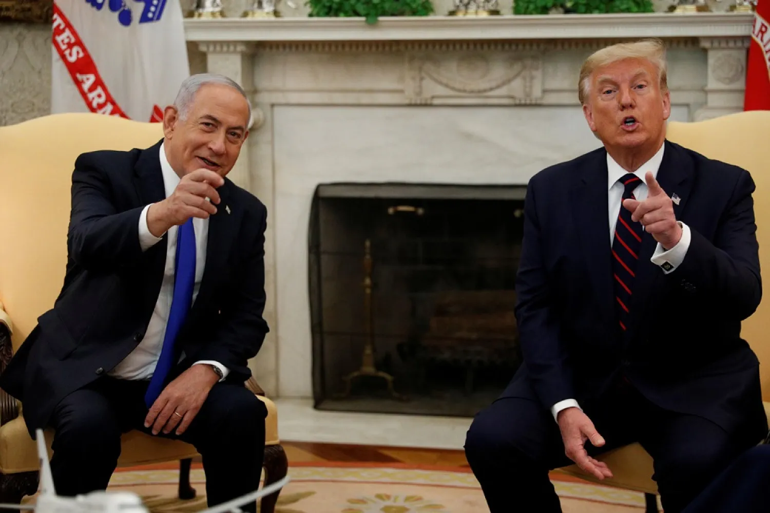 Netanyahu meets with Trump prior to signing the Abraham Accords during a meeting in the Oval Office at the White House in Washington, US, September 15, 2020. (Reuters)