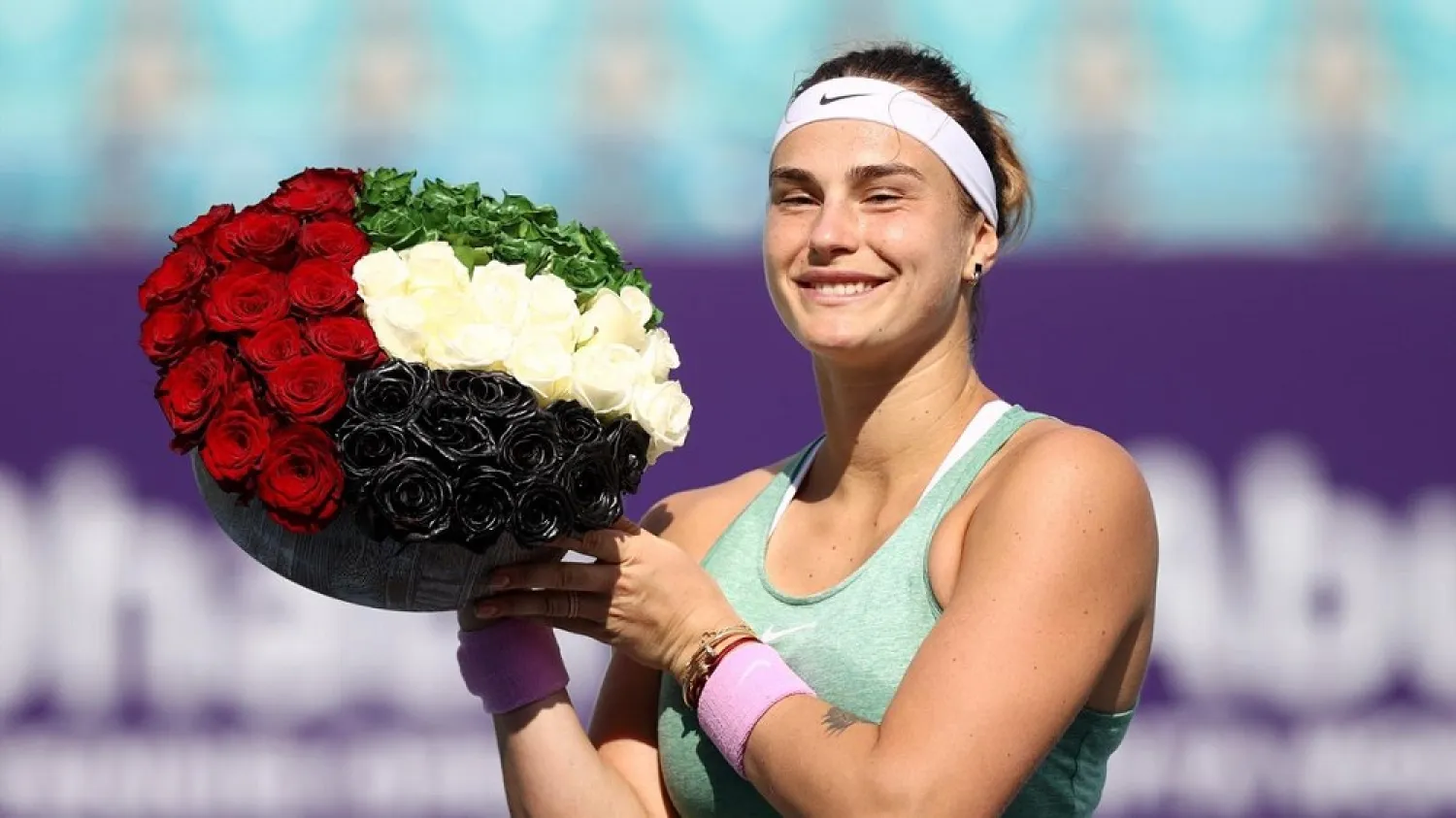 Aryna Sabalenka won her third straight tour title in the Abu Dhabi Open final. (Getty Images)