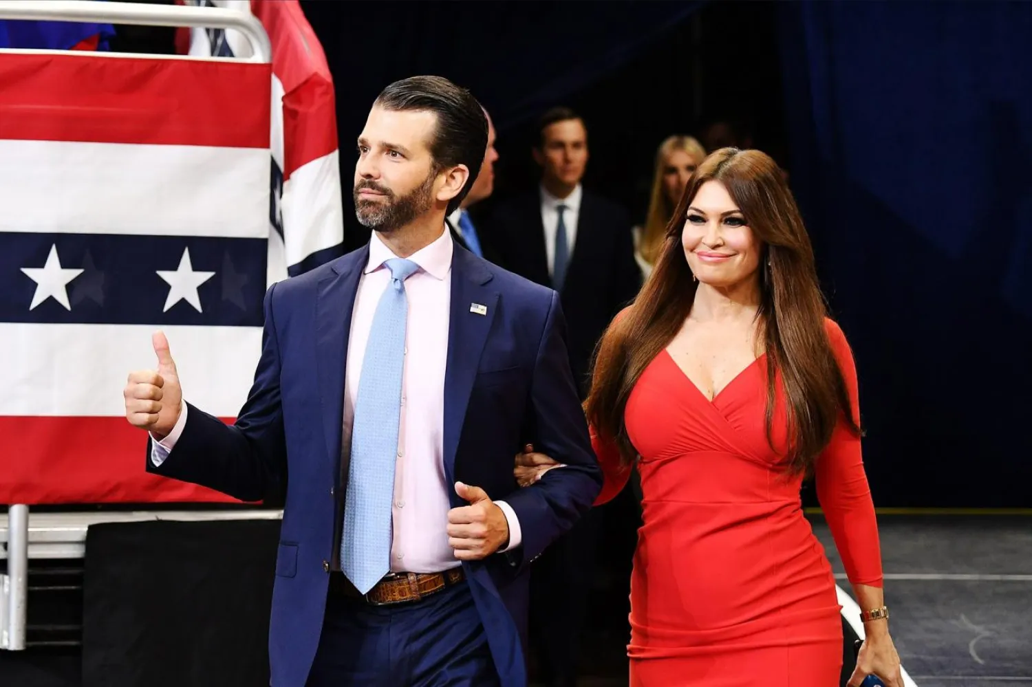 Bir süredir Donald Trump Jr. ile birlikte olan Guilfoyle, Donald Trump'ın kampanyası için bağış toplamada önemli rol üstlenmişti (AFP)