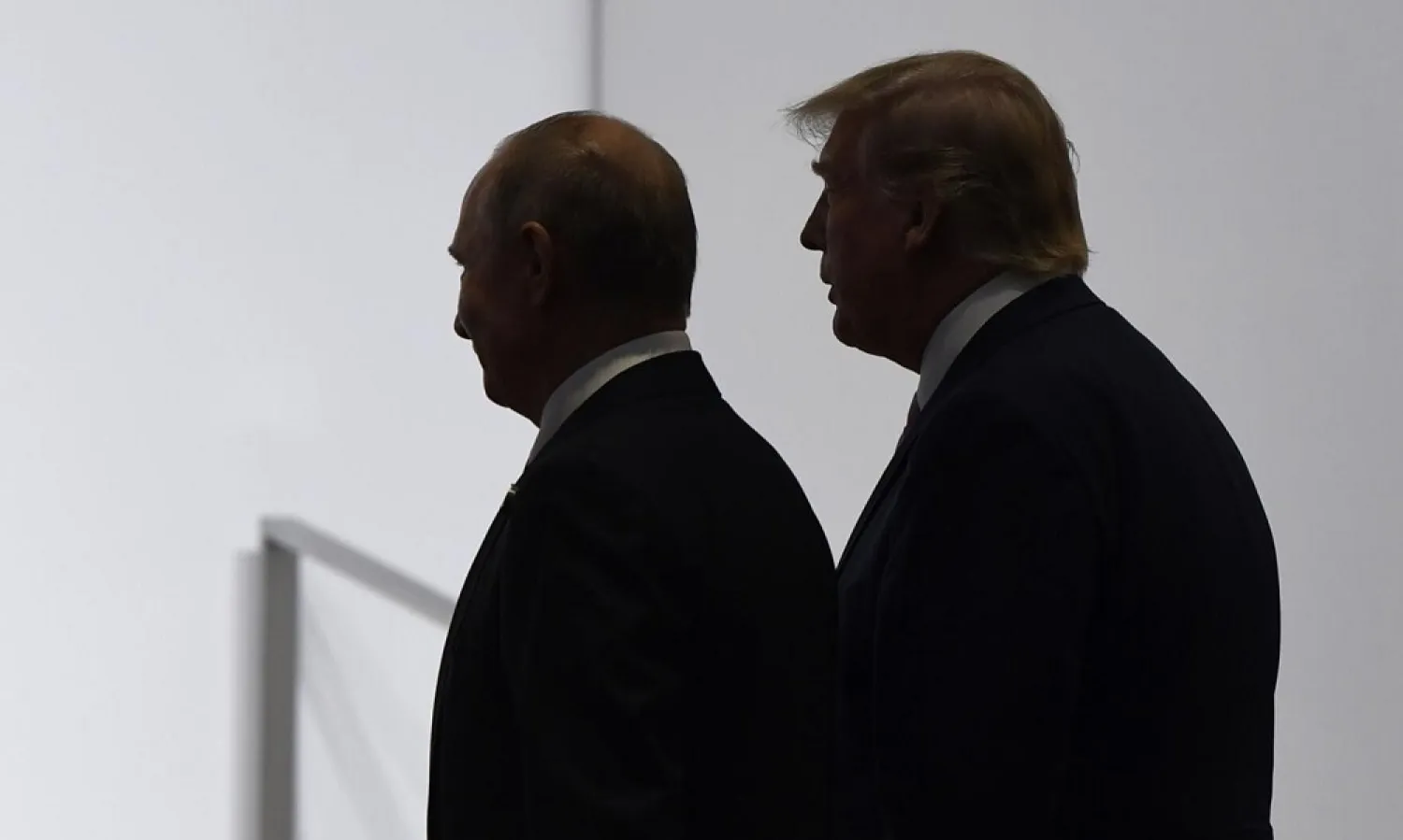 Russian President Putin and US President Trump at the G20 summit in Osaka in June 2019. (AP)