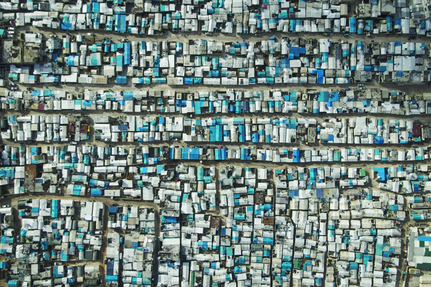 تصویر هوایی از اردوگاه پناهندگان اطمه در مرز سوریه - ترکیه ، جمعه 15 ژانویه 2021  (خبرگزاری آلمان)