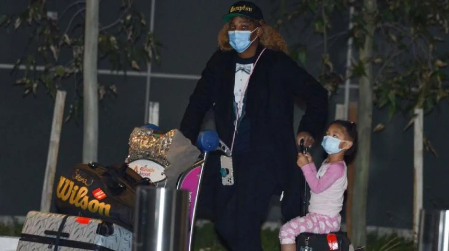 Ünlü Amerikalı tenisçi Serena Williams, Avustralya Açık'a katılmak için Adelaide'ye geldi.  (AFP) 