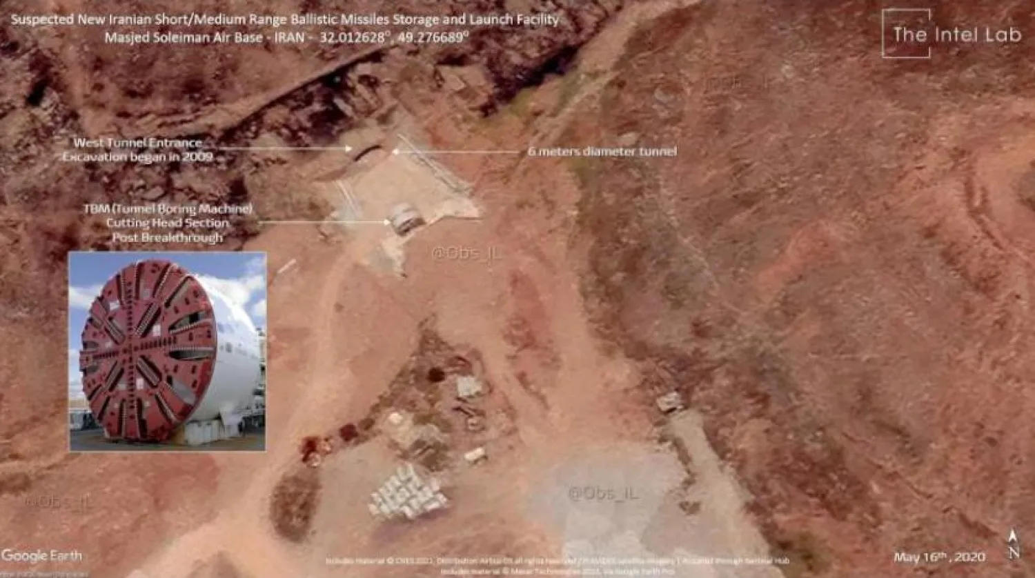 İran’ın güneybatısındaki bir askeri üste füze fırlatma platformları görülüyor (The Intel Lab)