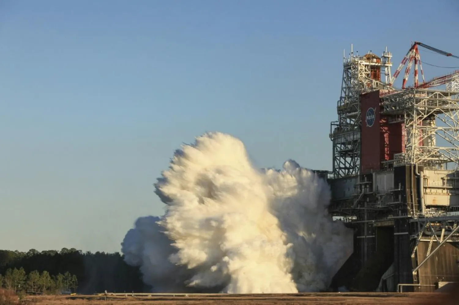 NASA said the 'hot-fire' test of the RS-25 engines that will power the Artemis lunar missions shut down prematurely | AFP