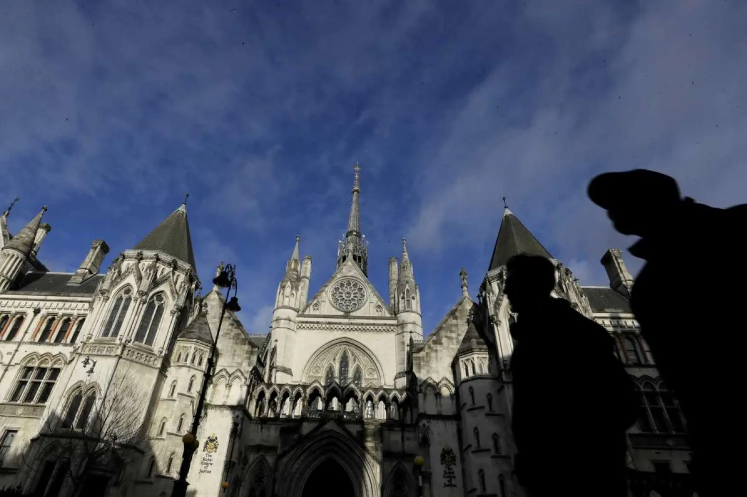The Royal Courts Of Justice, in London, Tuesday, Jan. 19, 2021. Meghan, The Duchess of Sussex will ask a High Court judge to rule in her favor in her privacy action against the Mail on Sunday over the publication of a handwritten letter to her estranged father. The case will be heard remotely due to the pandemic. (AP Photo/Kirsty Wigglesworth)