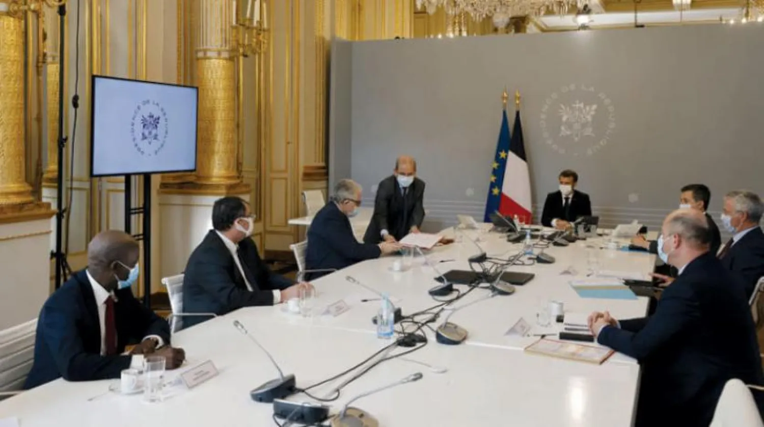 Fransa Cumhurbaşkanı Macron 18 Ocak’ta İslam Konseyi üyeleriyle Elysee Sarayı’nda bir araya geldi. (Reuters)