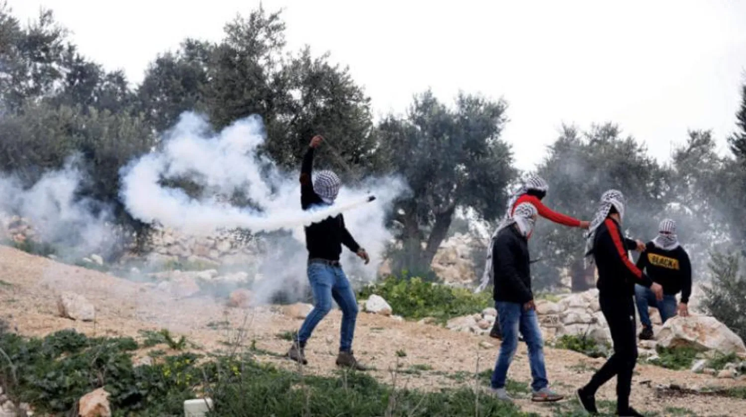 lashes in Kafr Qaddum in the West Bank on Friday to protest against settlements (EPA) 
