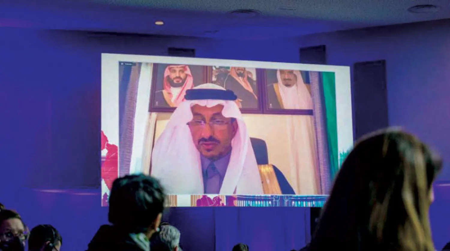 وزير السياحة السعودي خلال مشاركته اجتماع منظمة الأمم المتحدة للسياحة أمس (الشرق الأوسط)