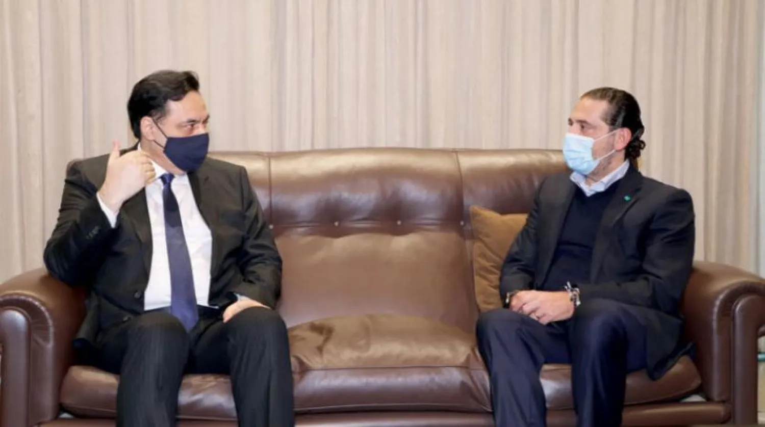 İki lider Hariri ve Diyab arasında görüşmeden bir görüntü (Dalati ve Nahra) 