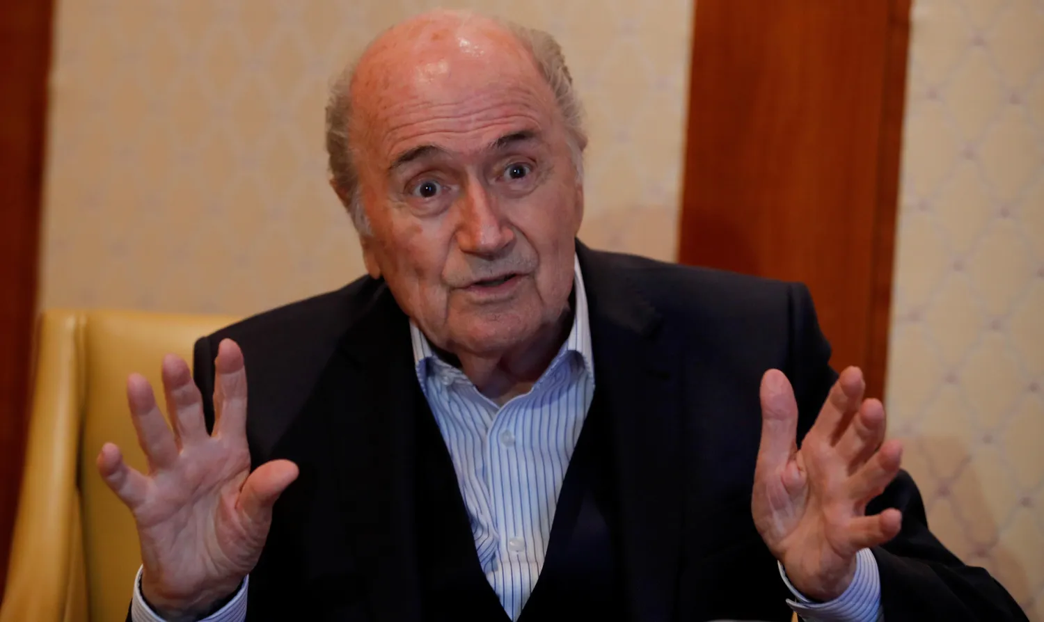 Former FIFA president Sepp Blatter gestures during an interview with Reuters in Zurich, Switzerland. Reuters file photo