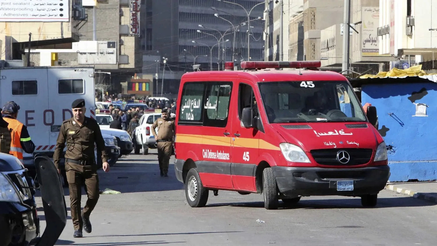 A picture shows the scene of a twin suicide bombing on a bustling commercial street in the heart of Baghdad on Jan. 21, 2021. (Getty Images)