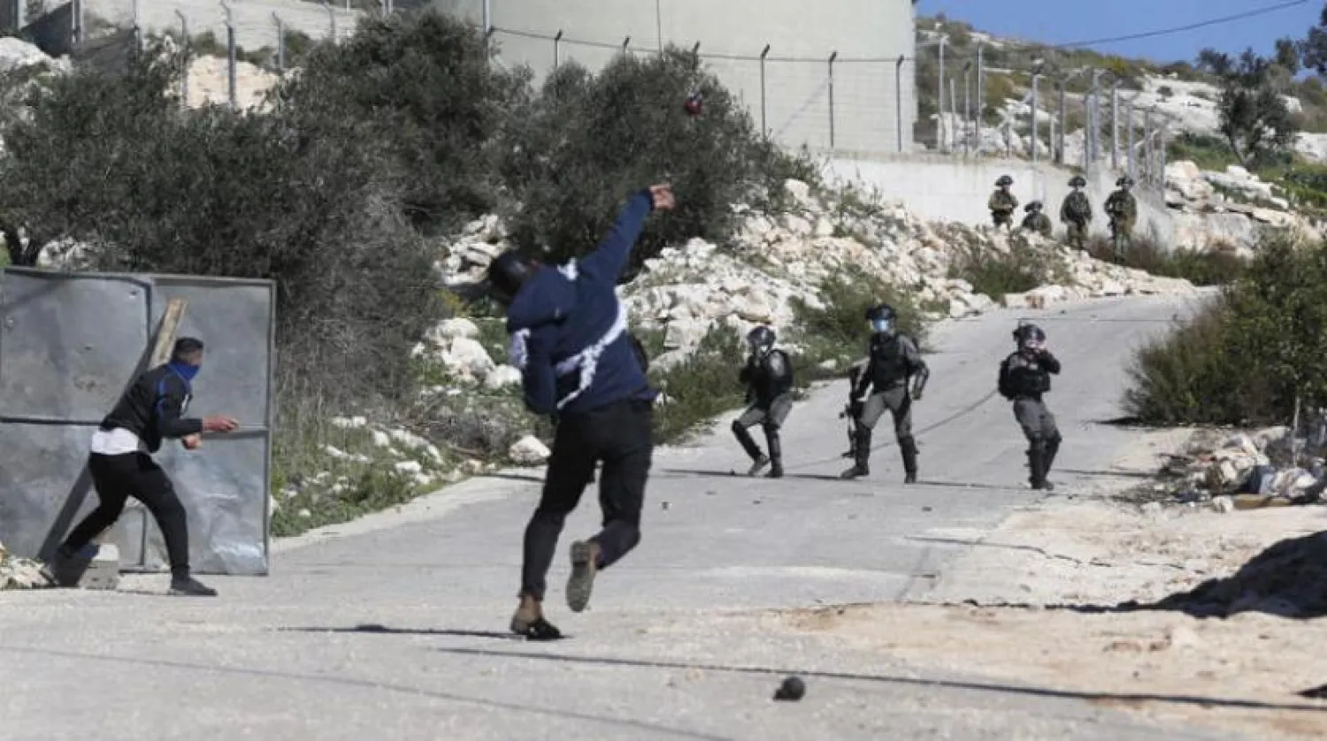 Clashes between Israeli forces and Palestinian near Nablus city. EPA