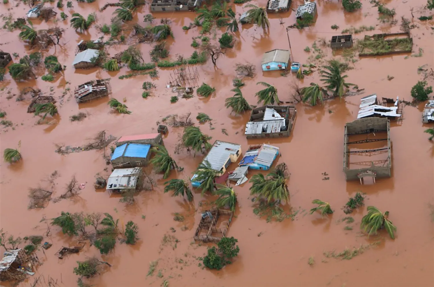 A flooded area of Buzi, central Mozambique, on March 20, 2019, after the passage of cyclone Idai | AFP