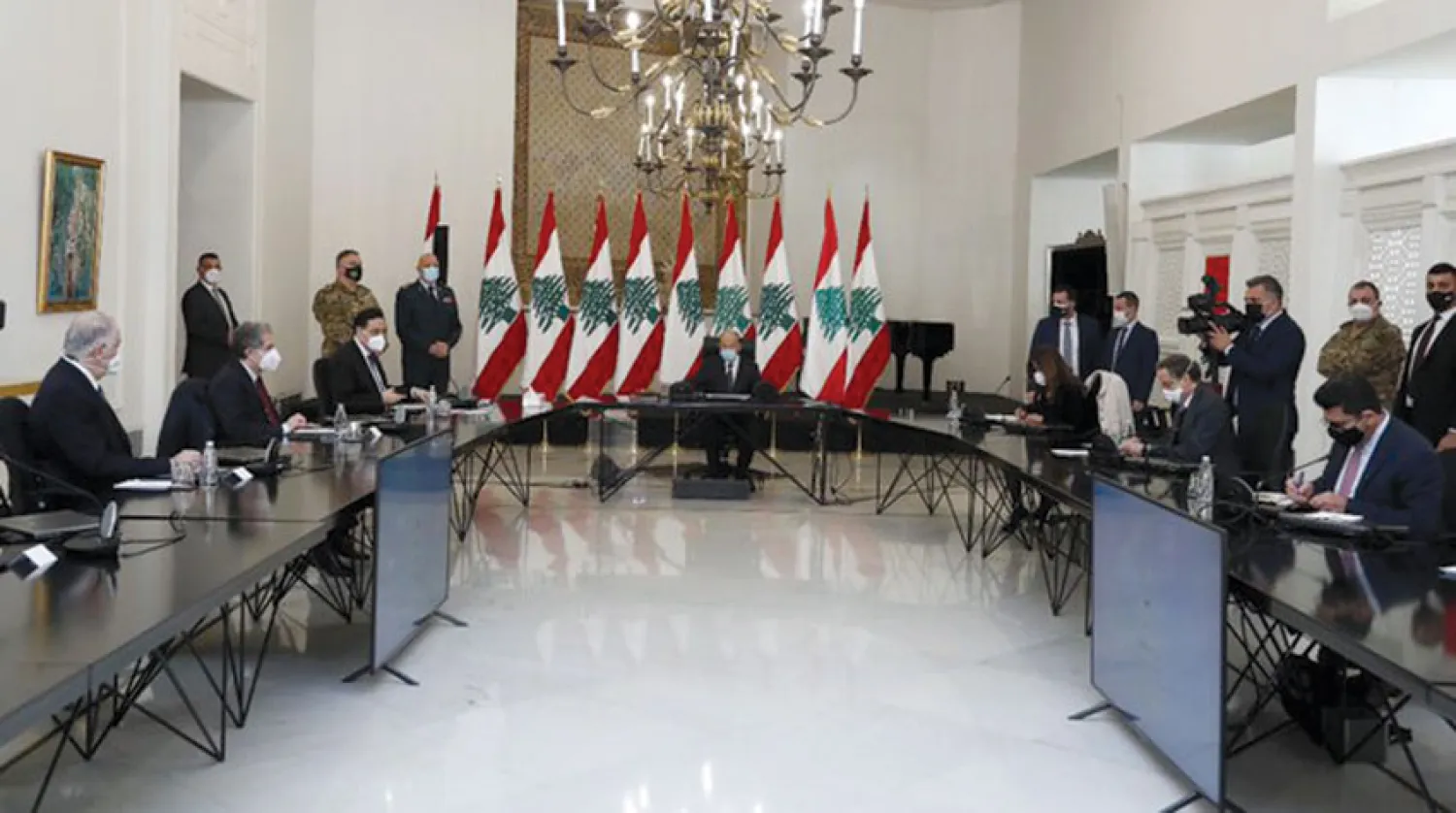 عون مترئساً اجتماع المجلس الأعلى للدفاع أخيراً (الوكالة الوطنية)