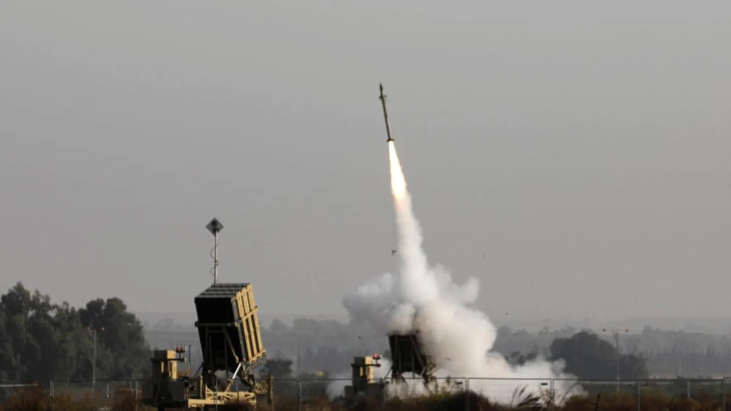 An Israeli missile launched from the Iron Dome defense missile system, designed to intercept and destroy incoming short-range rockets and artillery shells, is pictured in the southern Israeli city of Sderot on November 12, 2019. AFP file photo
