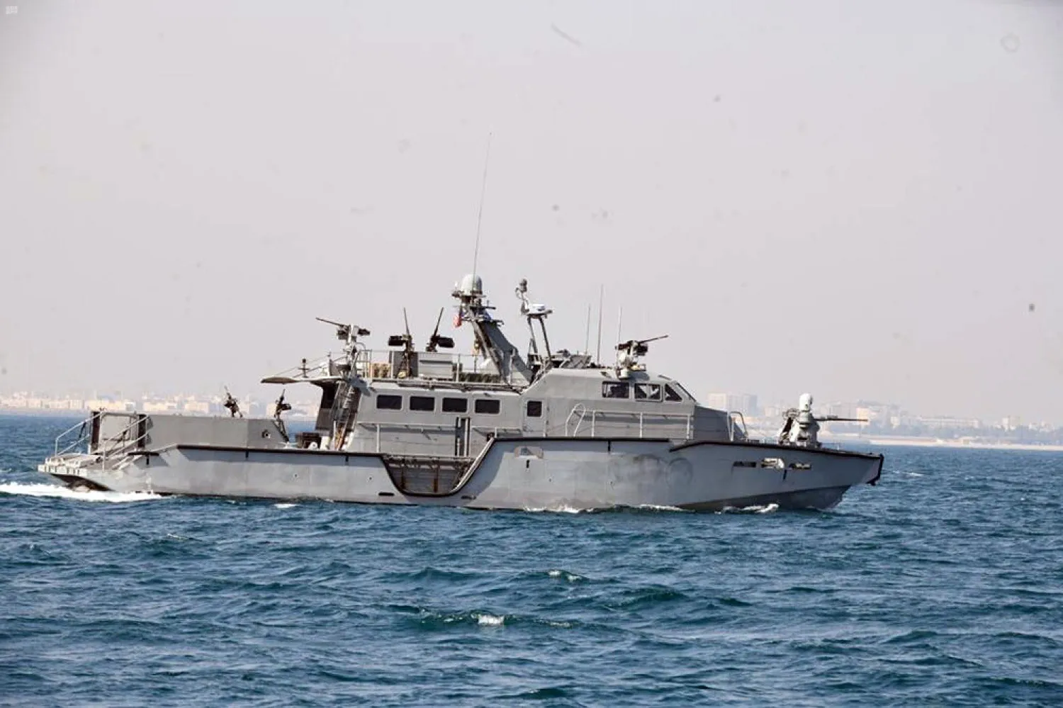 The joint Saudi-American naval drills continued in Jubail. (SPA)