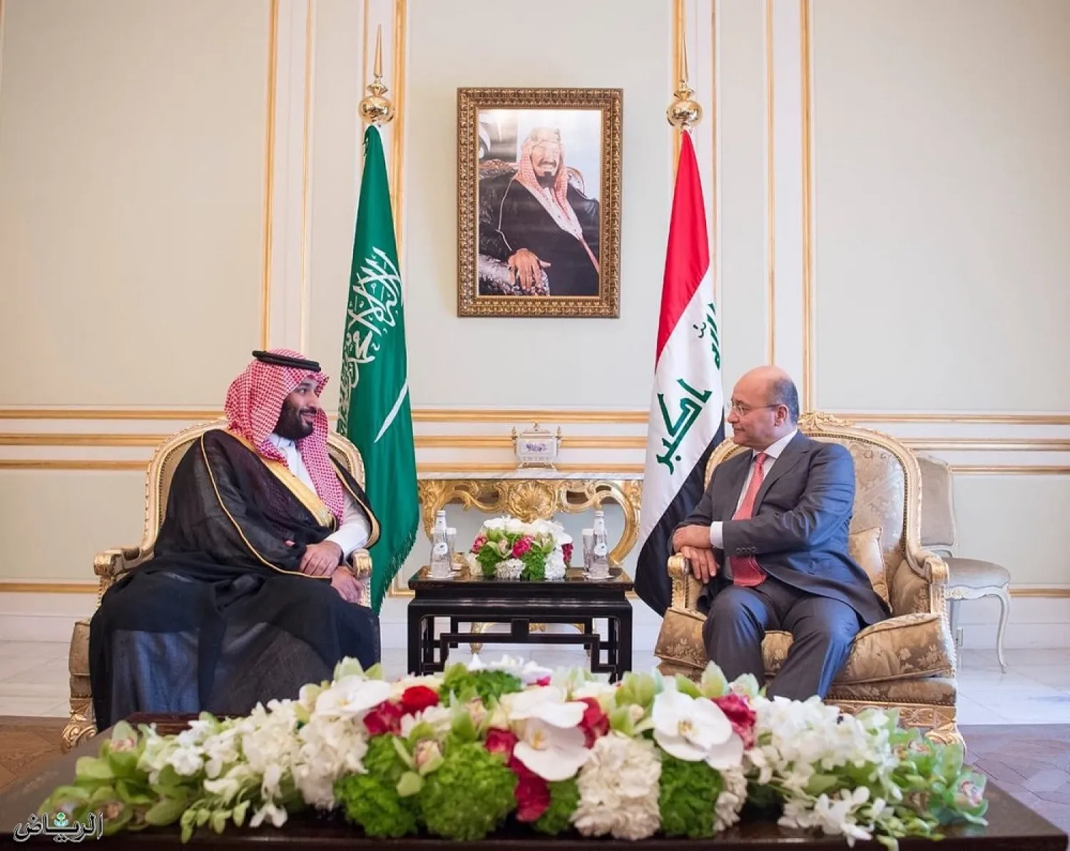 Saudi Crown Prince Mohammed bin Salman meets with Iraqi President Salih. (SPA file photo)