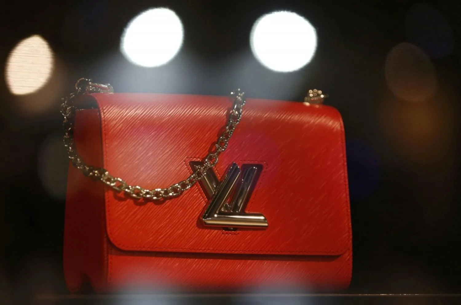 The logo of Louis Vuitton is seen on a handbag at a Louis Vuitton store in Bordeaux. (Reuters)