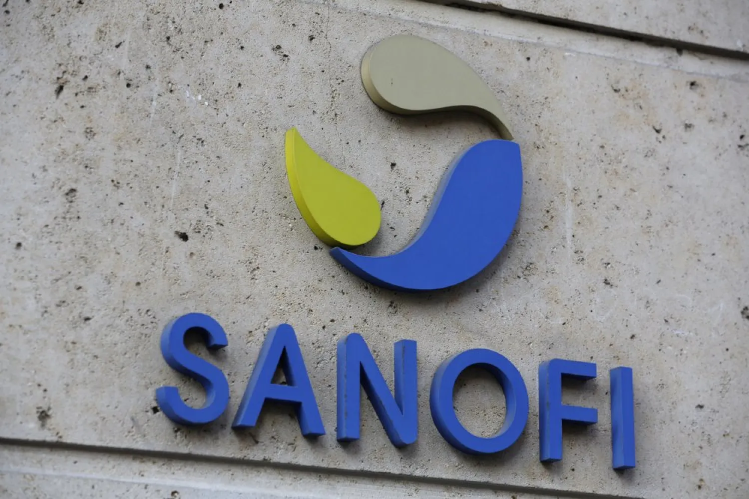 FILE - In this photo Nov.30, 2020 file photo the logo of French drug maker Sanofi is picture at the company's headquarters, in Paris.  (AP Photo/Thibault Camus, File)
