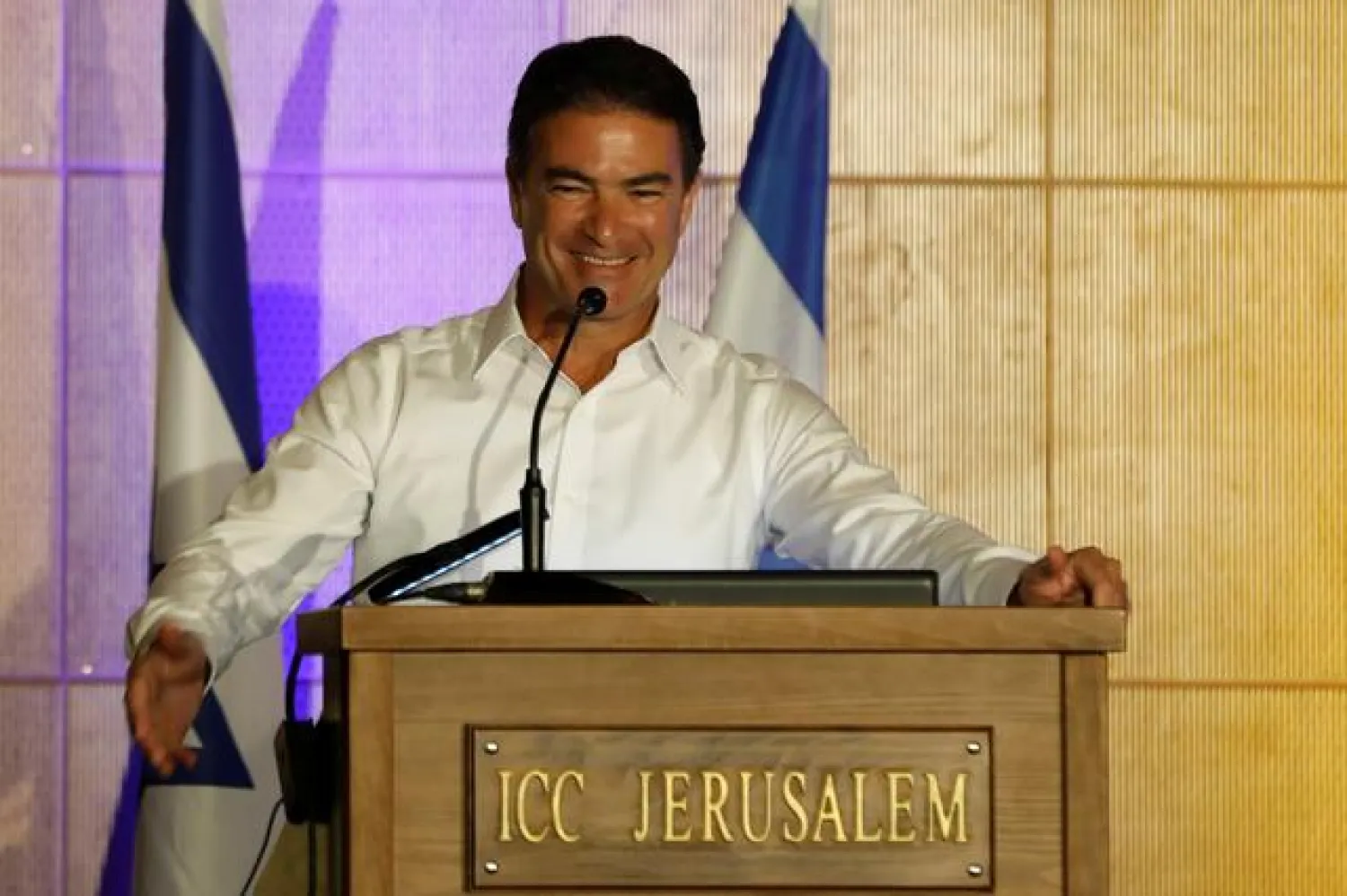 Mossad director Yossi Cohen addresses a budgeting conference hosted by Israel's Finance Ministry in Jerusalem (Reuters)