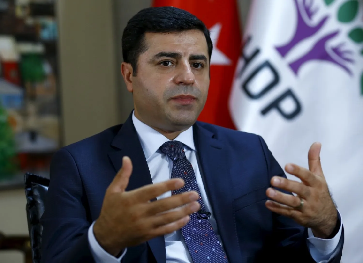  Selahattin Demirtas, leader of Turkey’s pro-Kurdish Peoples’ Democratic Party, during an interview with Reuters in Ankara, July 30, 2015. REUTERS/Umit Bektas
