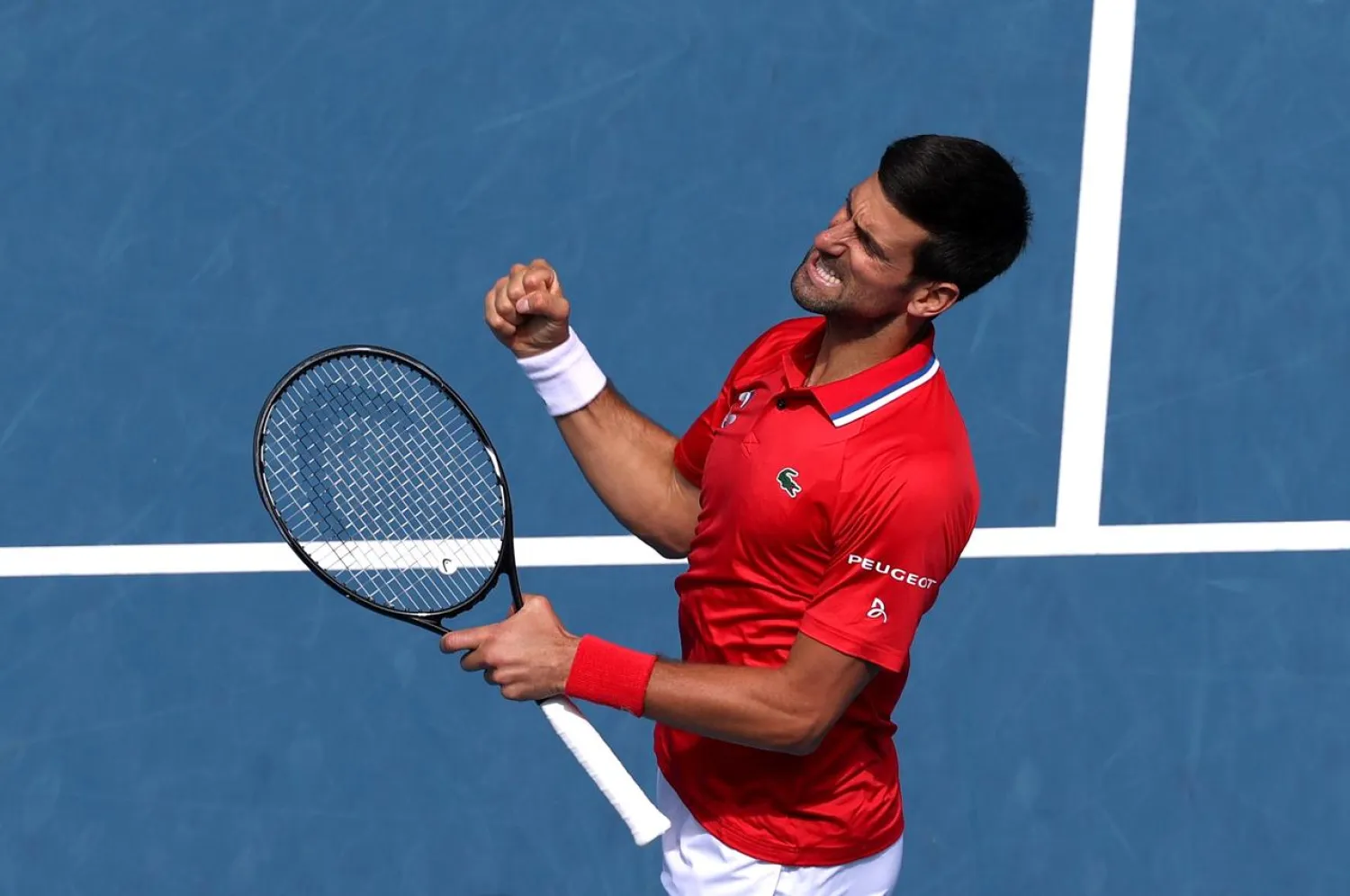 Tennis - ATP Cup - Melbourne Park, Melbourne, Australia, February 2, 2021 Serbia's Novak Djokovic celebrates winning his group stage match against Canada's Denis Shapovalov REUTERS/Loren Elliott