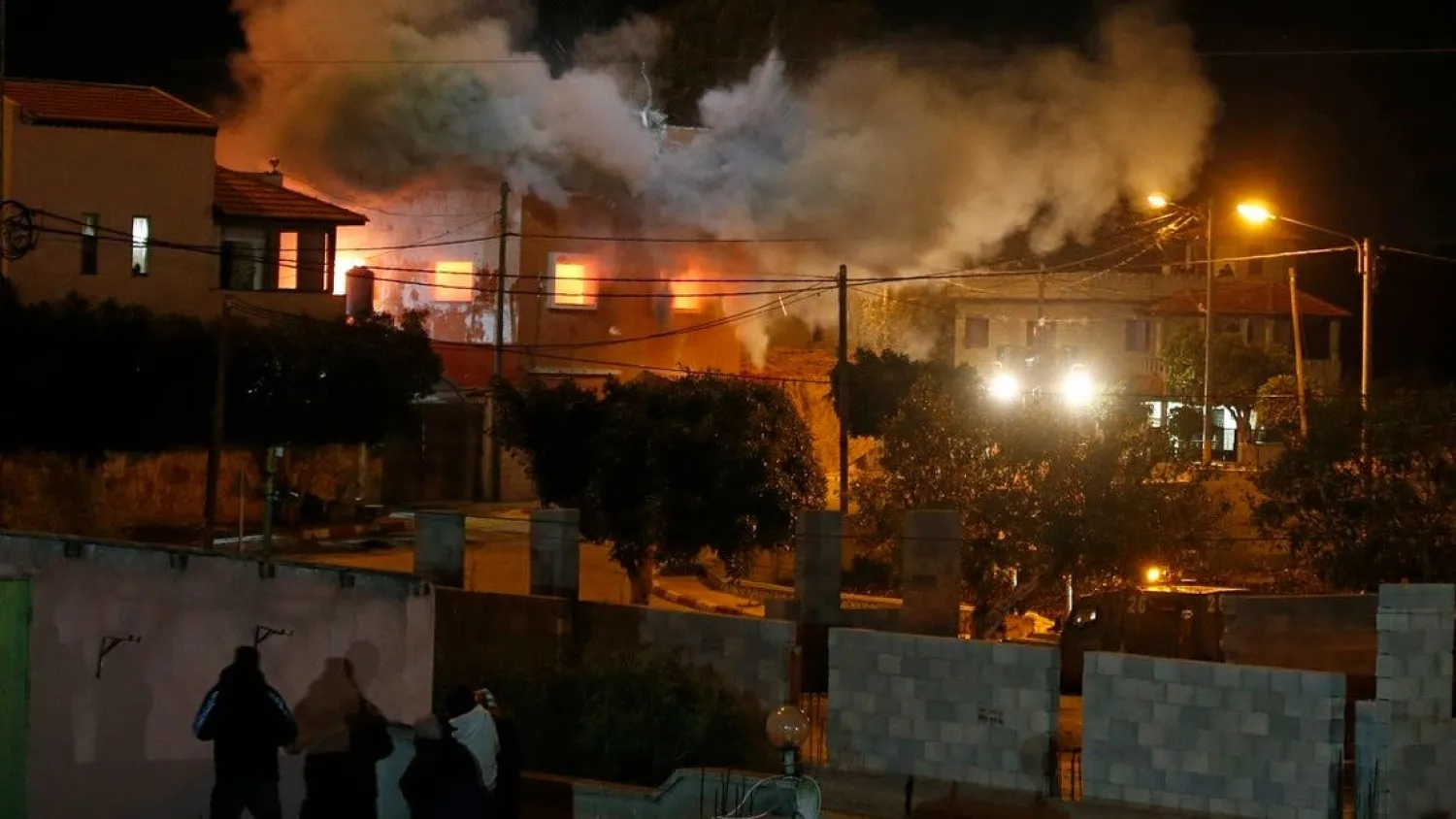 Israeli security forces demolish the house of Palestinian Mohammed Cabha in the West Bank village of Tura al-Gharbiya near Jenin, on February 10, 2021. (Jaafar Ashtiyeh/AFP)
