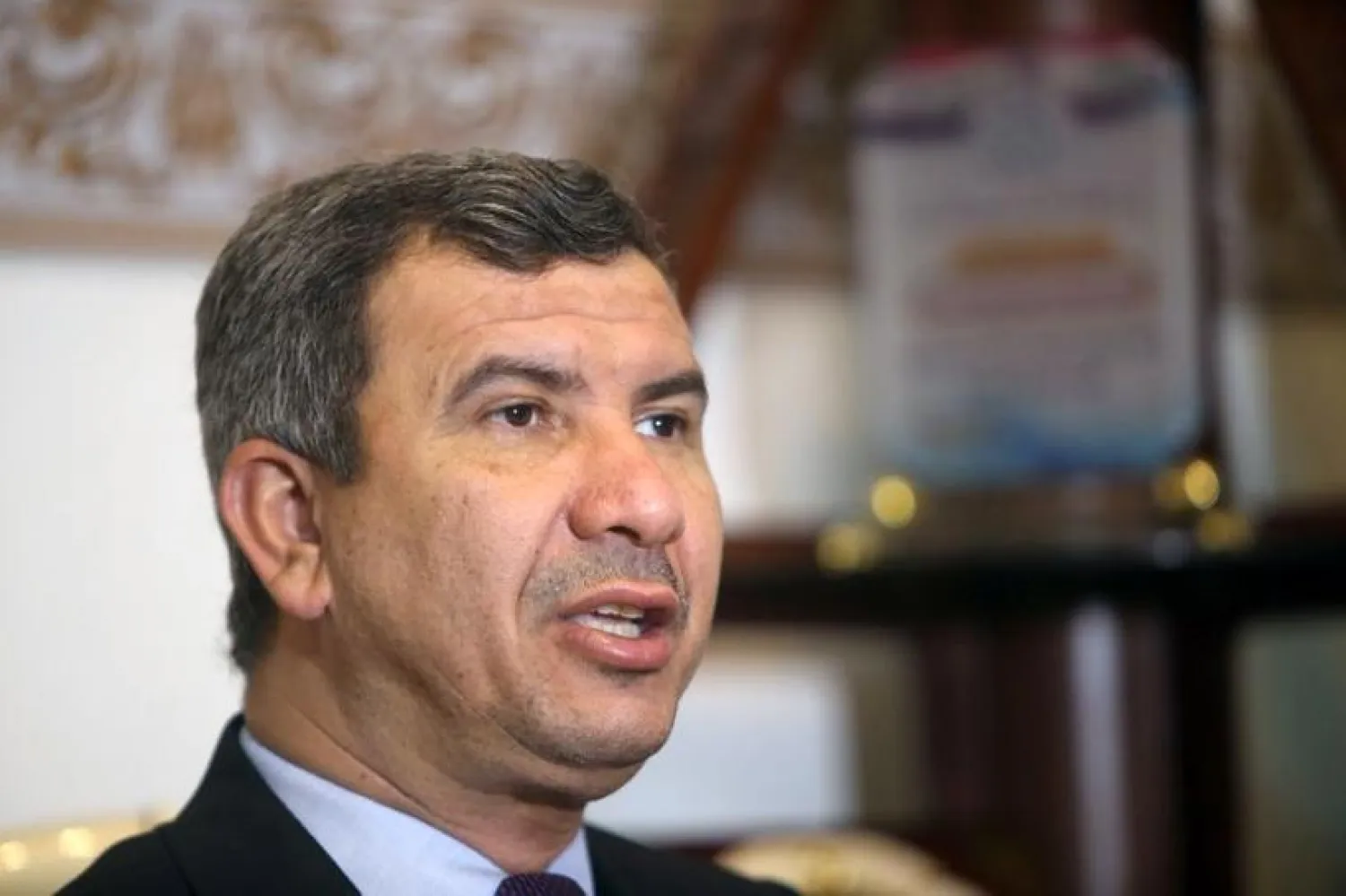 FILE PHOTO: South Oil Company chief Ihsan Abdul Jabbar speaks during an interview with Reuters in Basra, Iraq May 18, 2019. REUTERS/Essam al-Sudani
