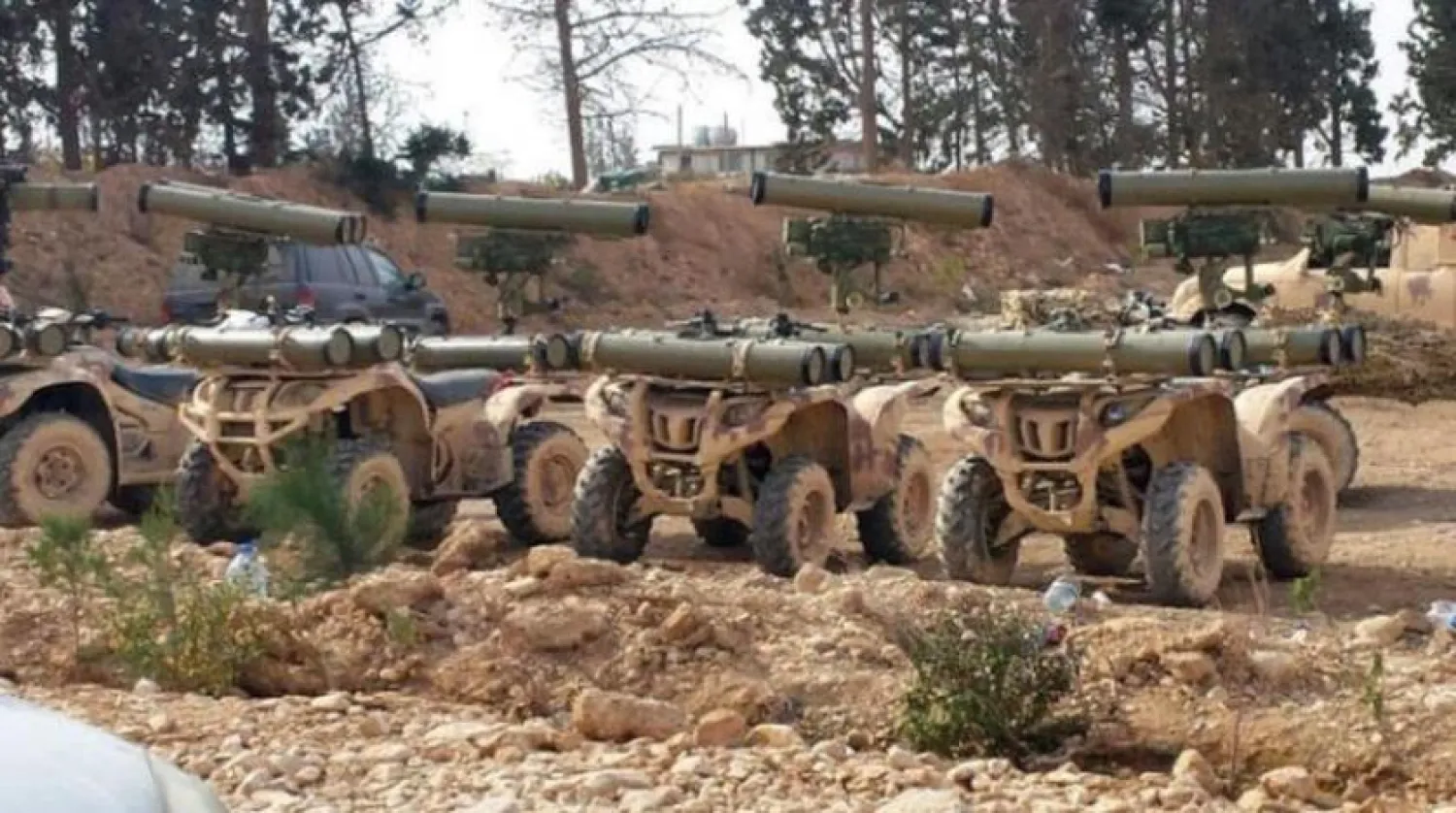 ATVs with Kornet missiles mounted on them - Ashar Al-Awsat Arabic