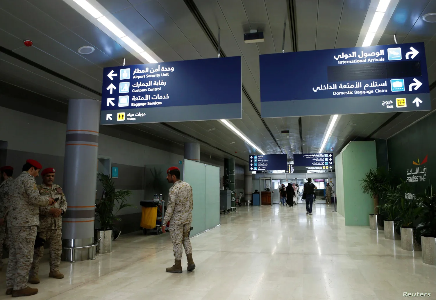 FILE - Saudi security officers are seen at Saudi Arabia's Abha airport. Reuters