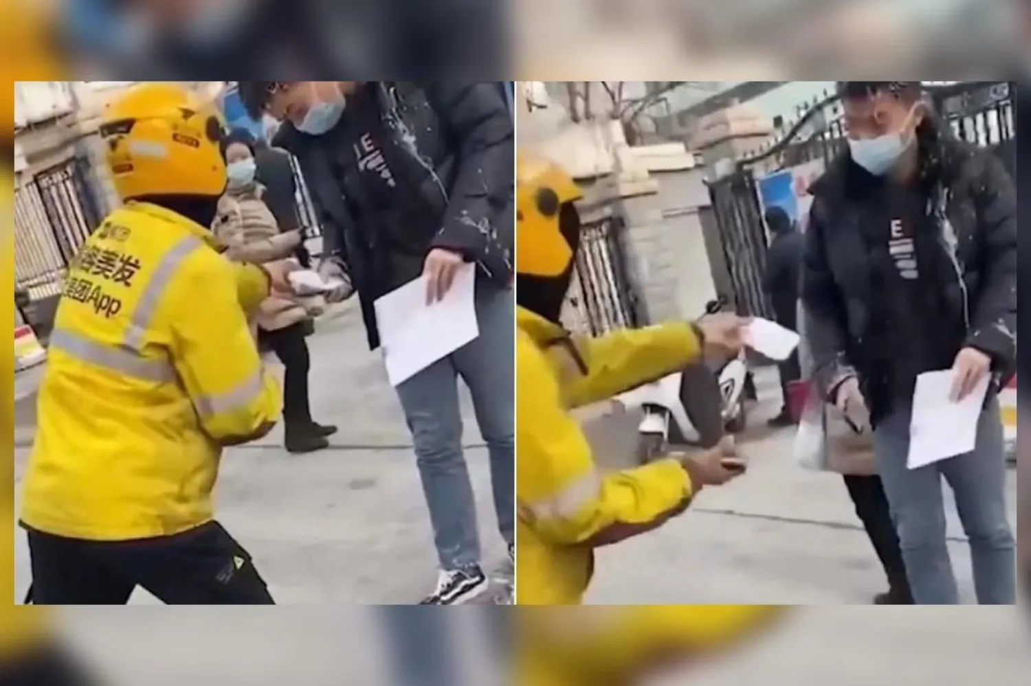 Kuryenin çalıştığı şirket, gelen siparişlerdeki isteklerin makul olmaması durumunda siparişin reddedilebileceğini açıkladı (China Daily / Kolaj: World of Buzz)
