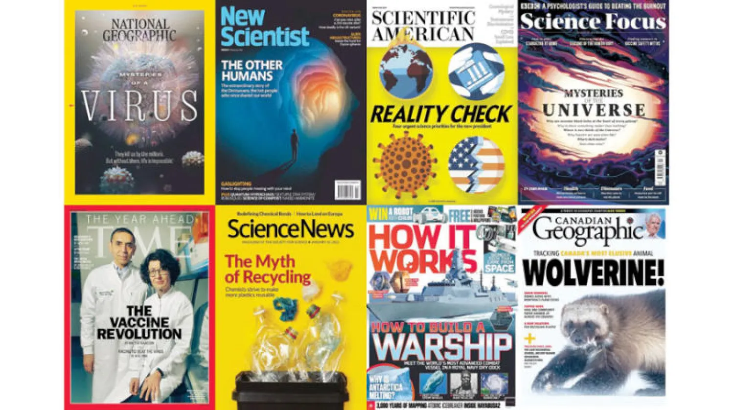 البيئة في مجلات الشهر: الفيروسات وبطاريات الملح وتدوير النفايات البلاستيكية