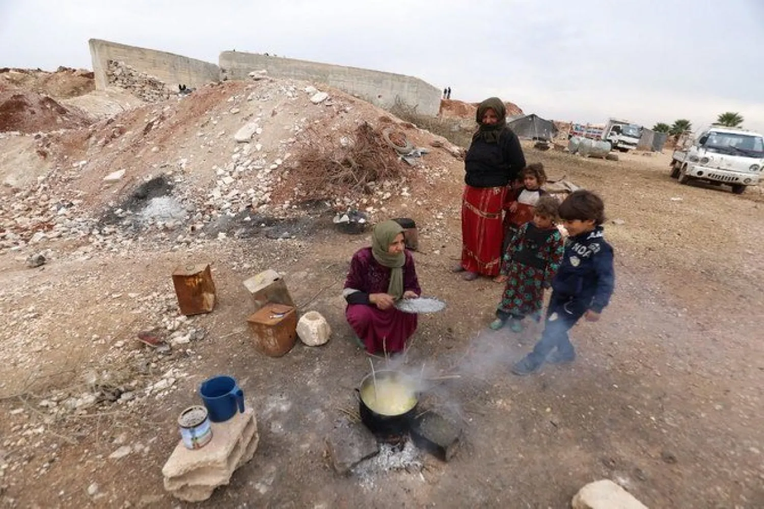 A record 12.4 million people in Syria are struggling to find enough food to eat, the World Food Program said. (File/AFP)
