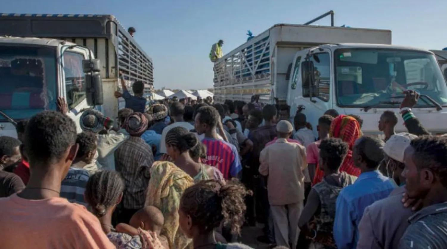 Sudan sınırındaki Kadarif eyaletinde yer alan bir kamptaki Etiyopyalı mülteciler (AP)

