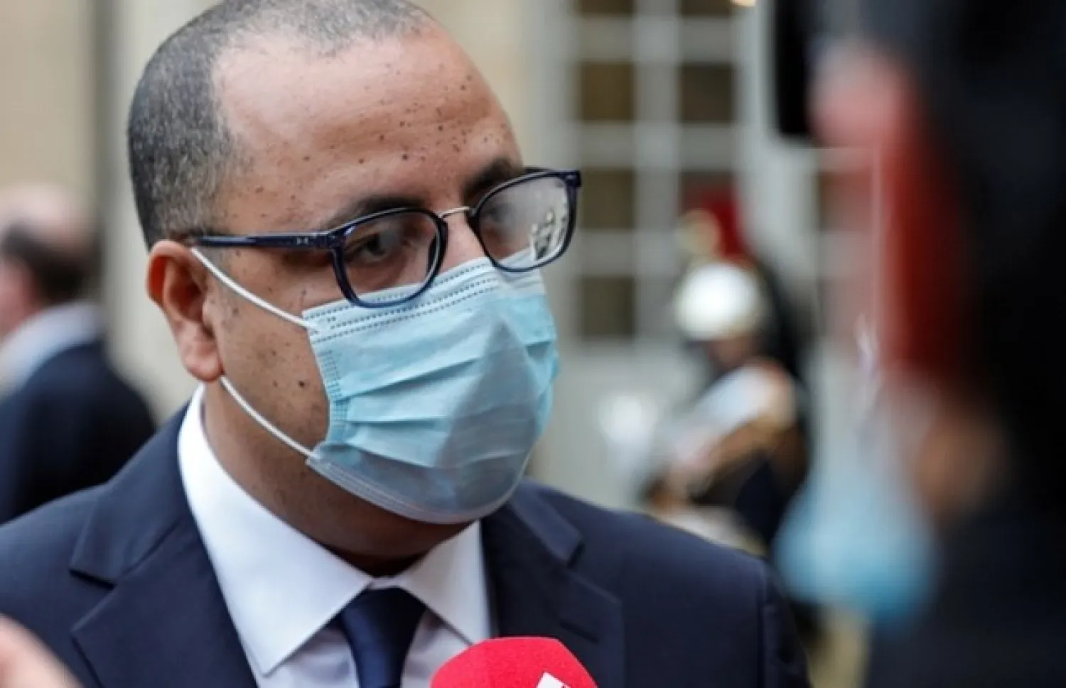 Tunisian Prime Minister Hichem Mechichi speaks to the press in Paris (File photo: AFP)
