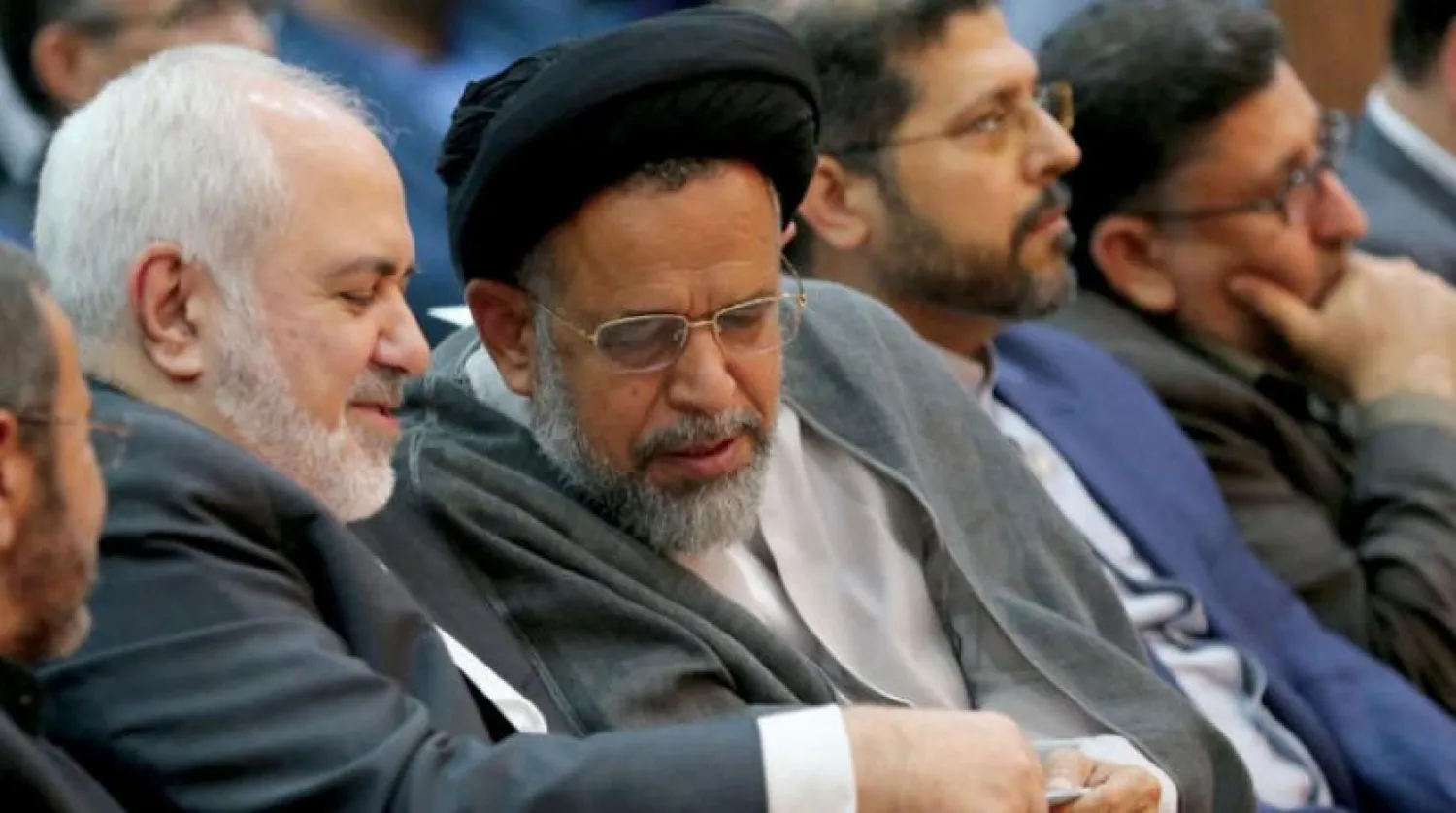 İran İstihbarat Bakanı Mahmud Alevi ve Dışişleri Bakanı Muhammed Cevad Zarif, Ekim 2019'da Tahran'da düzenlenen bir üniversite konferansında bir araya gelmişti (AFP)